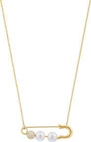 EFFY 14Ky Diamond,Fresh Water Pearl Necklace