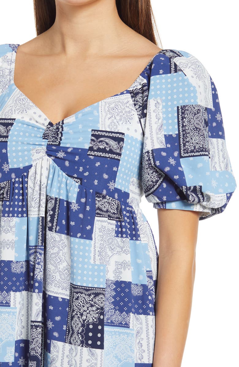 English Factory Patchwork Babydoll Dress, Alternate, color, 