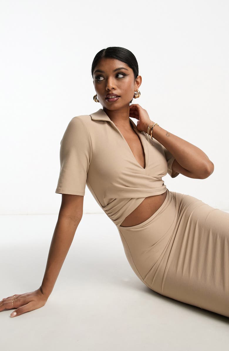 ASOS DESIGN Twist Front Dress, Alternate, color, 