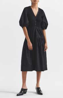 Derek Lam 10 Crosby Natalia Mixed Media Midi Dress