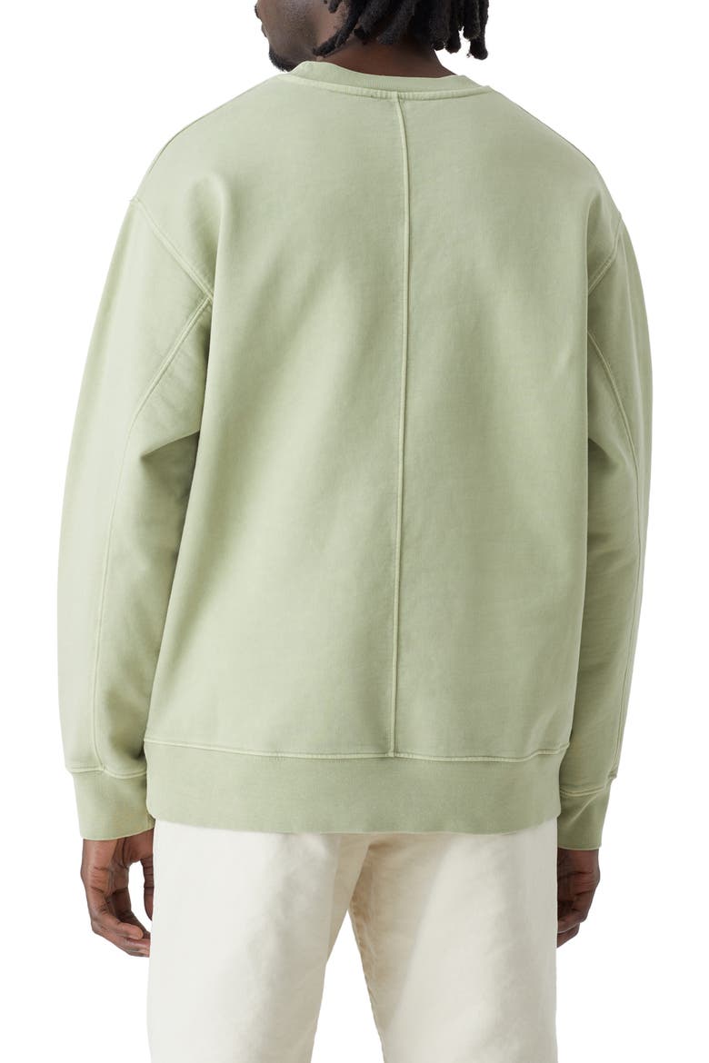 Oversize Organic Cotton Crewneck Sweatshirt, Alternate, color, TEA LEAF