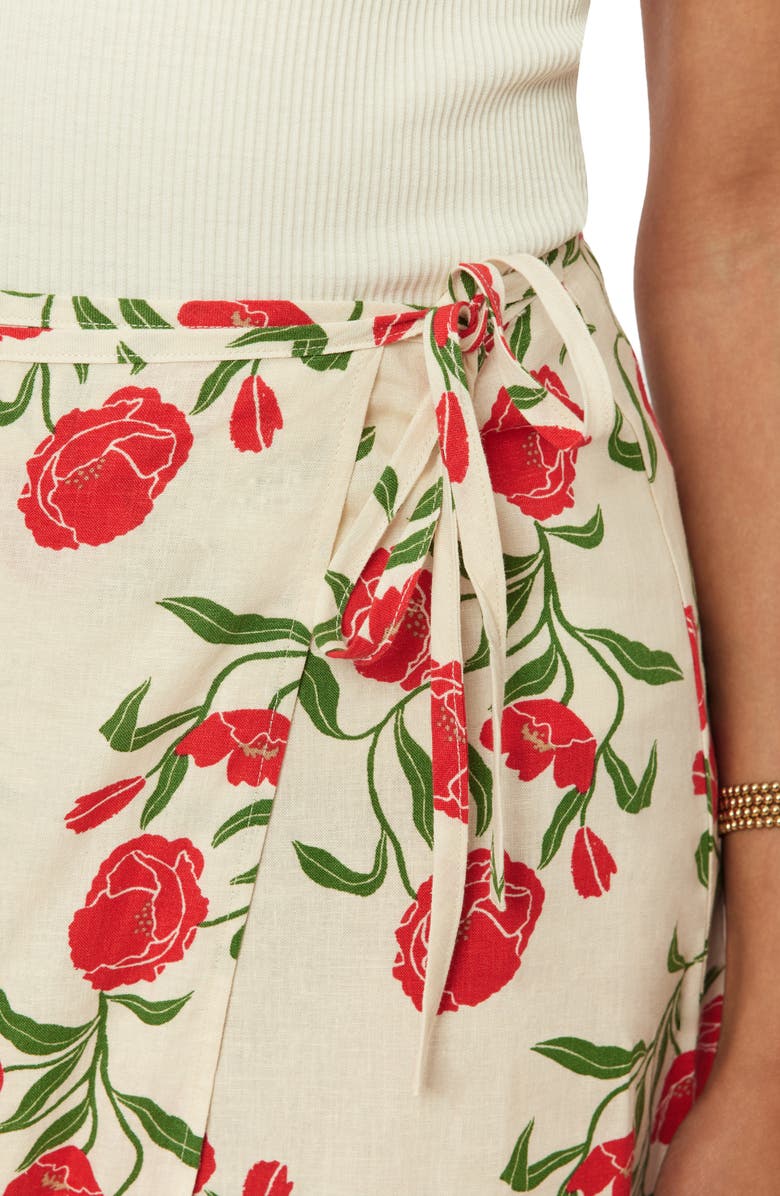 Scotch & Soda Floral Wrap Skirt, Alternate, color, Whitecap Floral Print