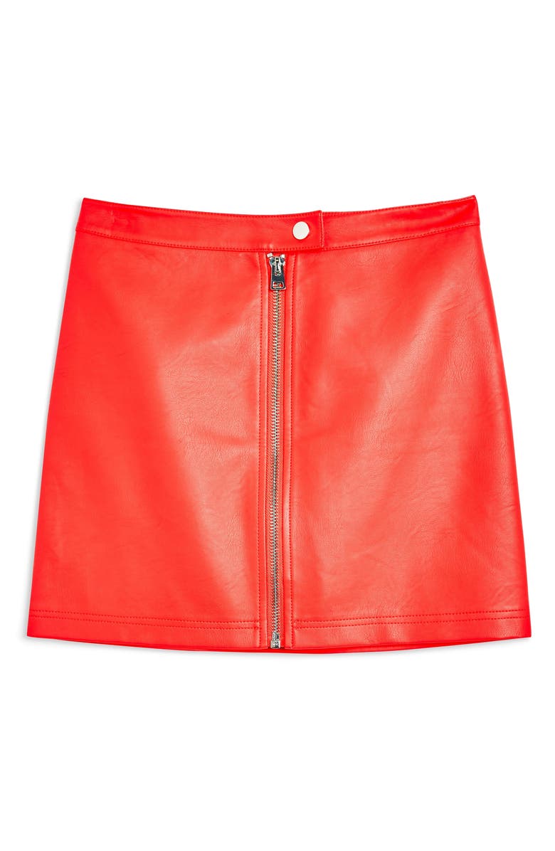 Topshop Penelope Faux Leather Miniskirt, Alternate, color,