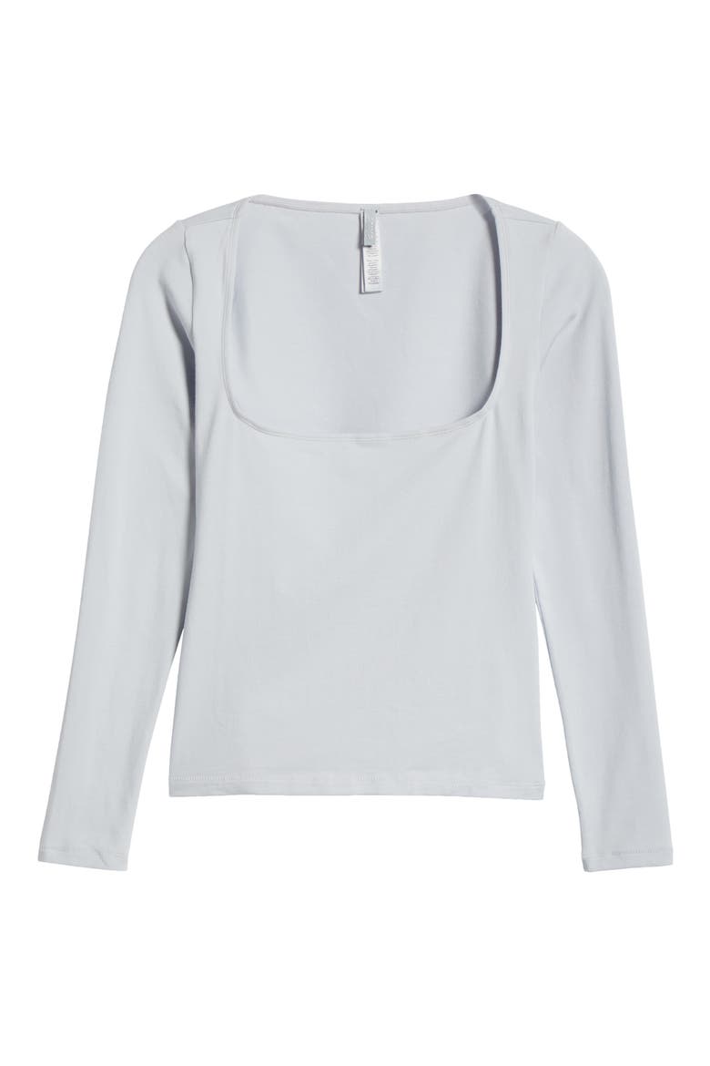 Scoop Neck Cotton Blend Jersey T-Shirt, Alternate, color, ZEN BLUE