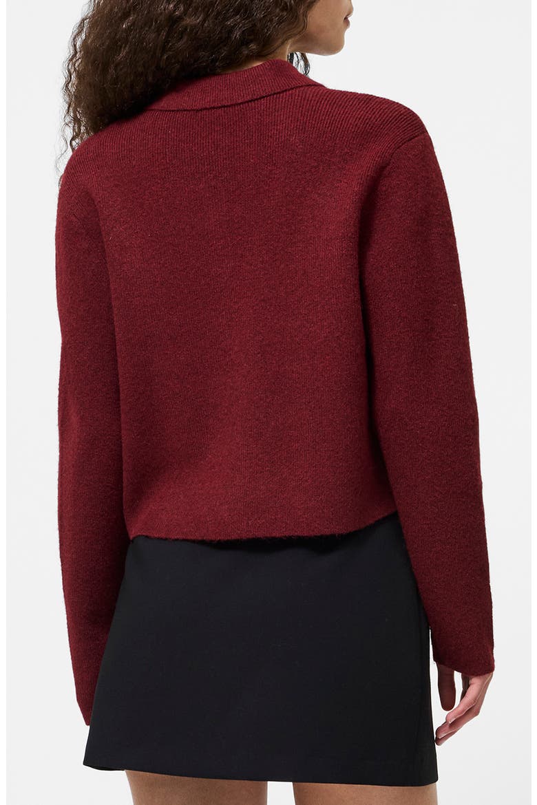 Ellie Collared Crop Cardigan, Alternate, color, CABERNET