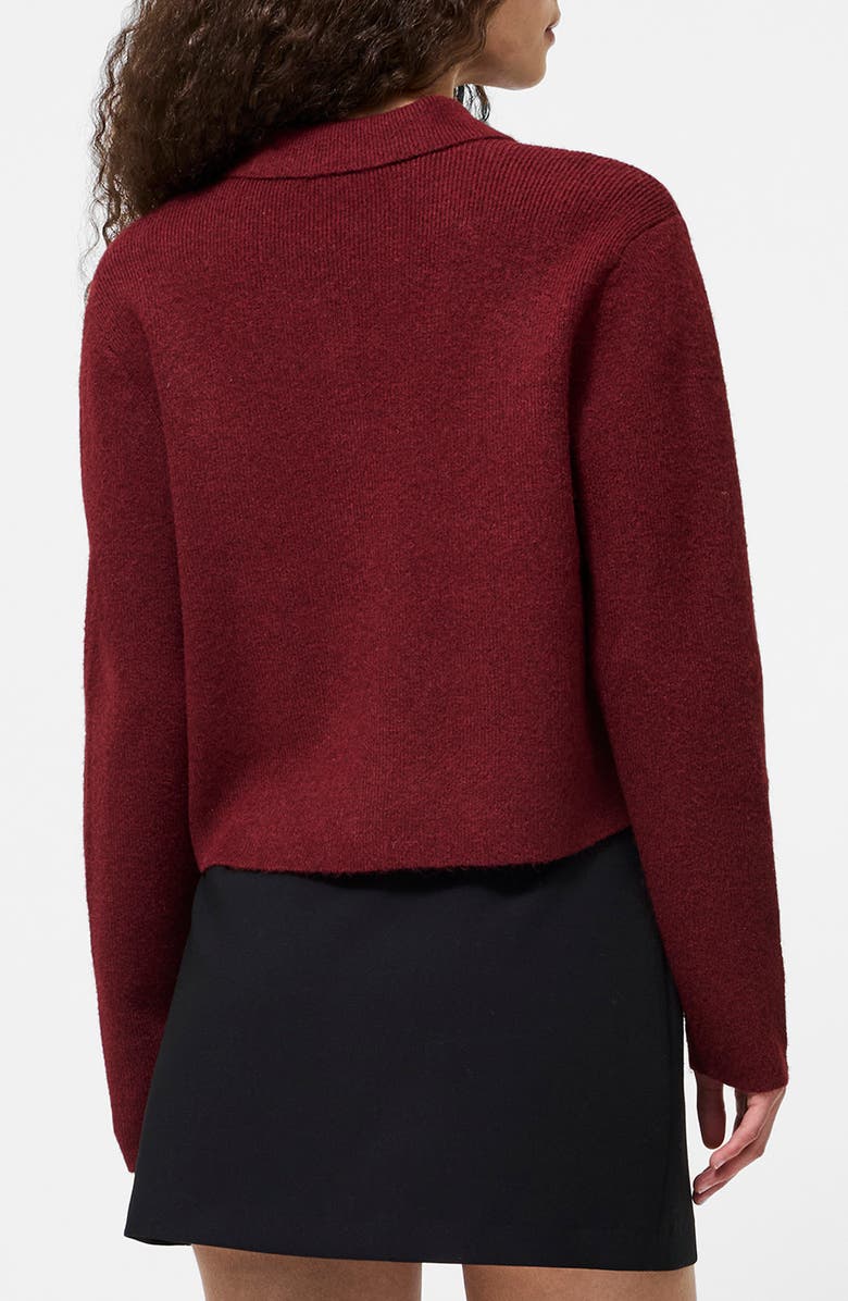 French Connection Ellie Collared Crop Cardigan, Alternate, color, Cabernet