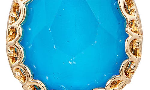 Savvy Cie Jewels 18k Yellow Gold Plated Over Brass, Blue Cz Dangle Earrings In Gold