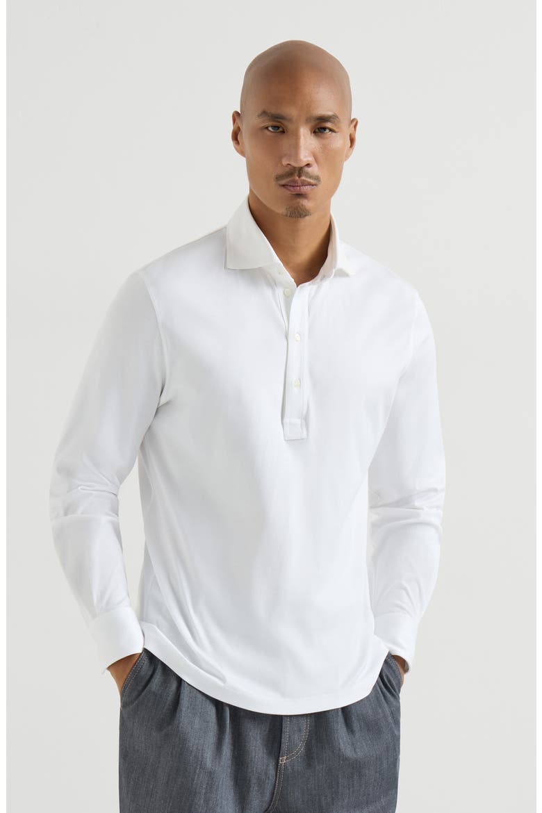 Polo with shirt collar, Main, color, White