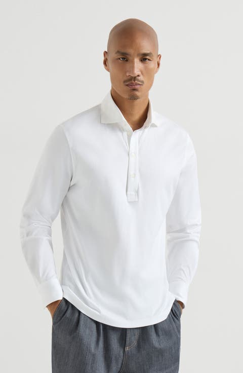 Polo with shirt collar