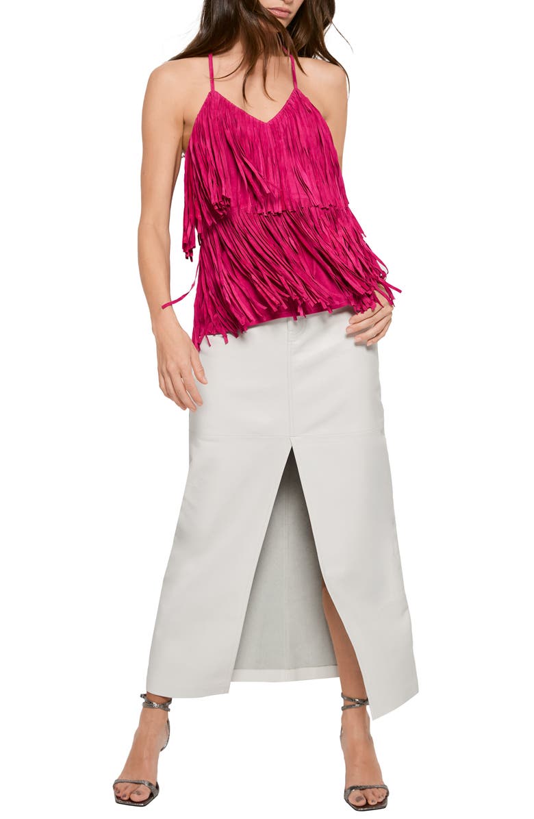 AS by DF Joni Suede Fringe Cami, Alternate, color, Magenta Fuschia