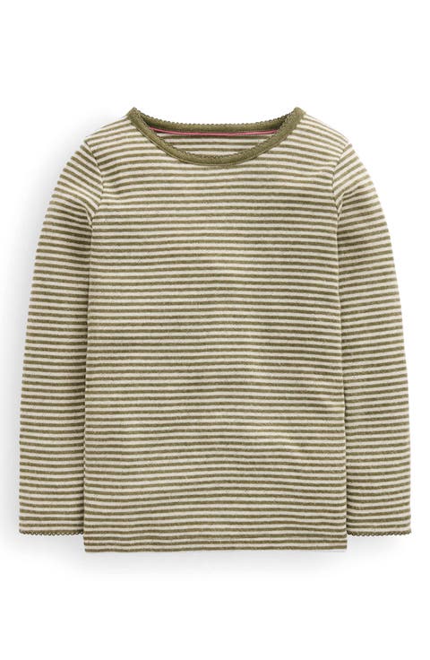 Kids' Striped Long Sleeve Pointelle Tee