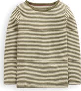 Mini Boden Kids' Striped Long Sleeve Pointelle Tee