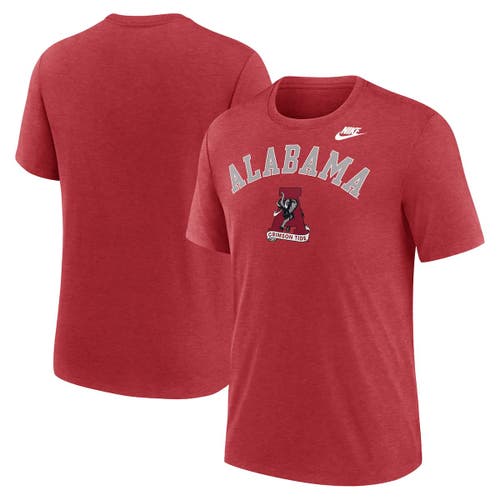 Nike Heather Crimson Alabama Crimson Tide Legacy Arch Tri-blend T-shirt In Red
