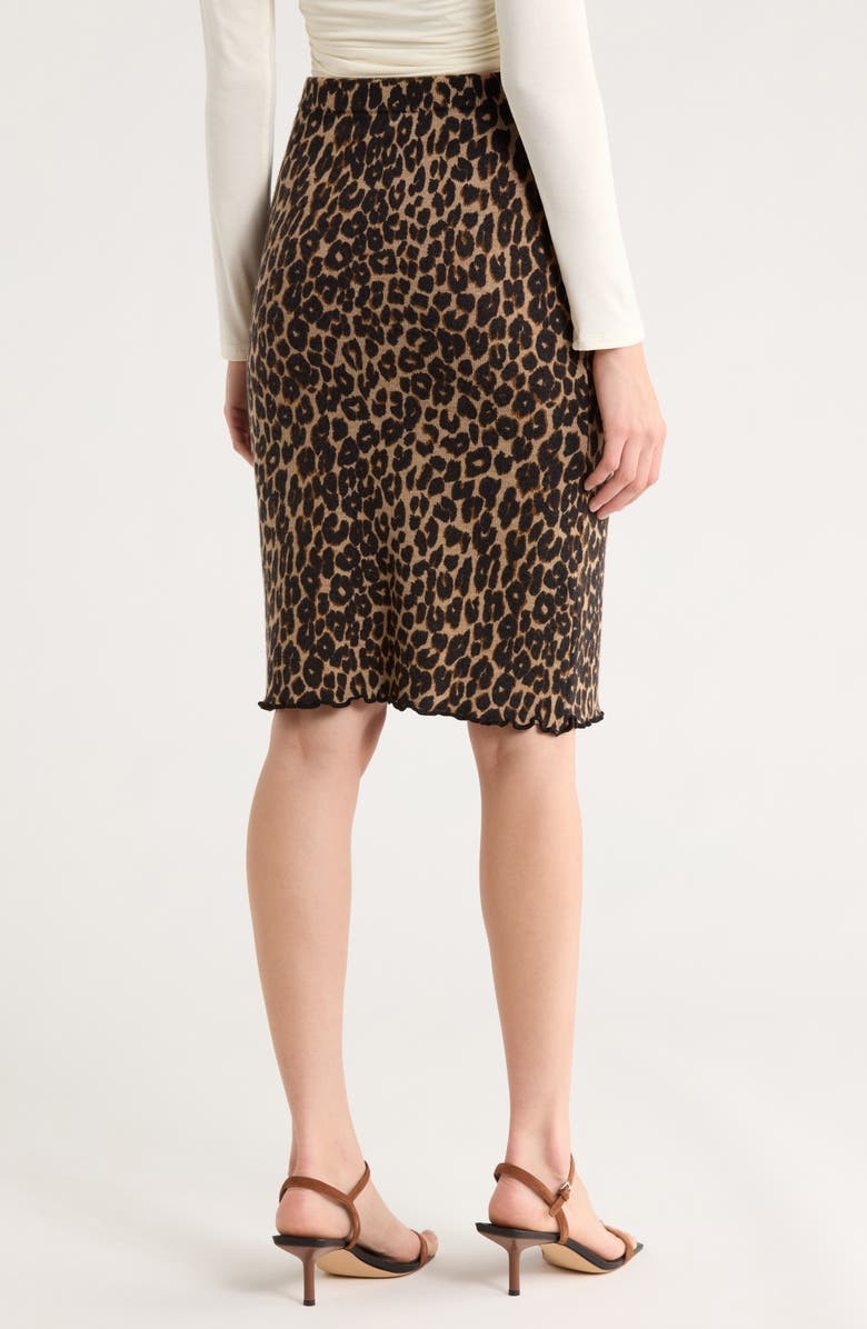 Reformation Nicola Leopard Print Jacquard Wool Skirt, Alternate, color, Leopard