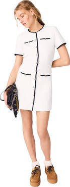 maje Short dress with contrasting trim