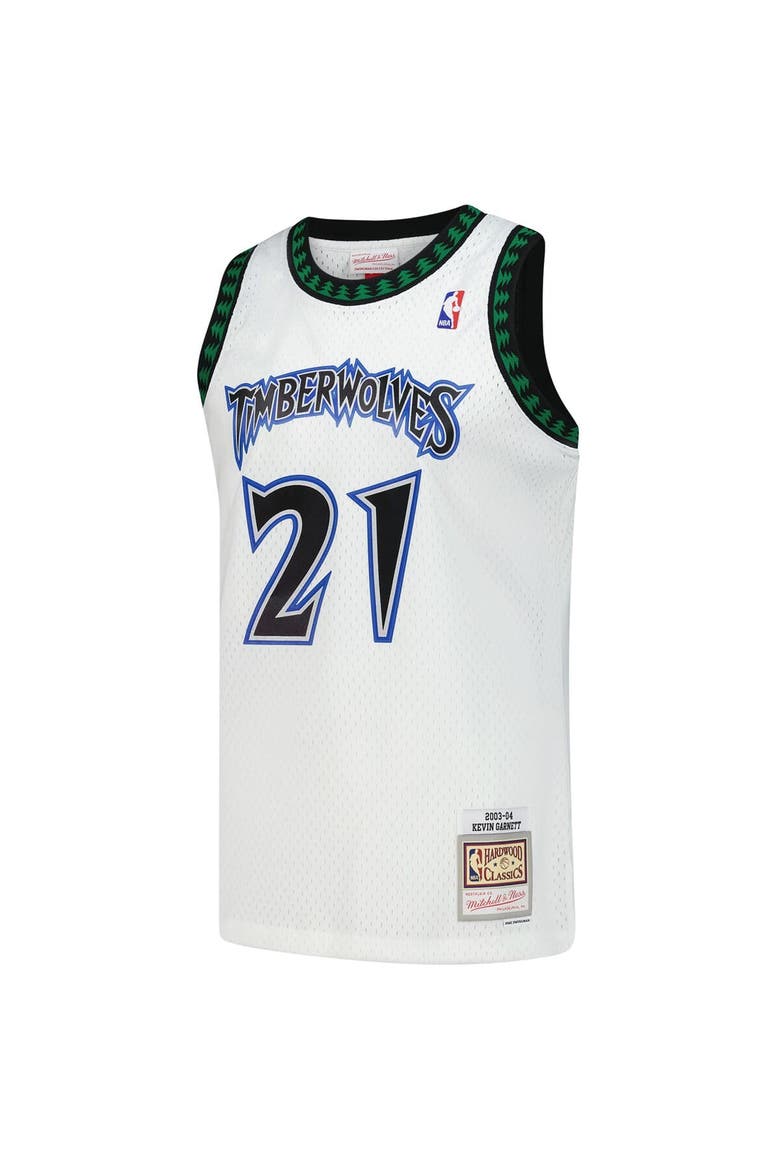 Men's Mitchell & Ness Kevin Garnett White Minnesota Timberwolves Hardwood Classics Swingman Jersey, Alternate, color, White
