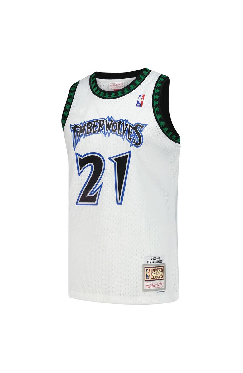 Mitchell & Ness Men's Mitchell & Ness Kevin Garnett White Minnesota Timberwolves Hardwood Classics Swingman Jersey, Alternate, color, White