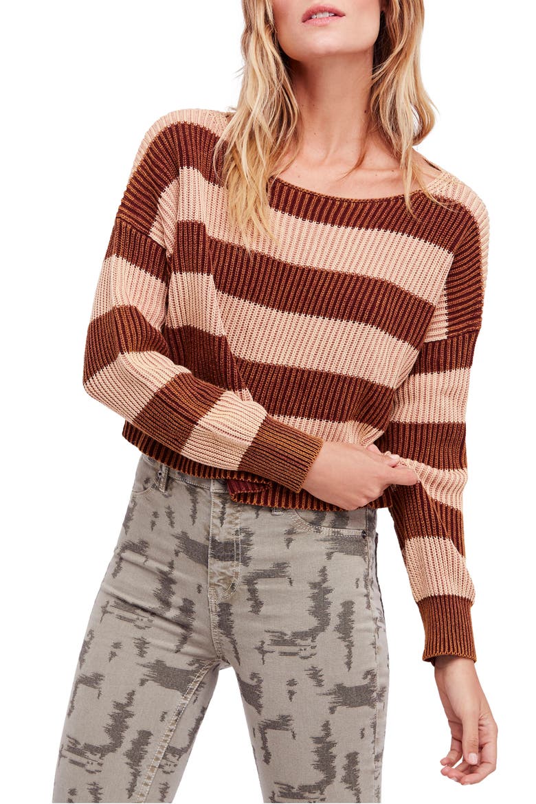 Just My Stripe Sweater, Main, color, NEUTRAL COMBO