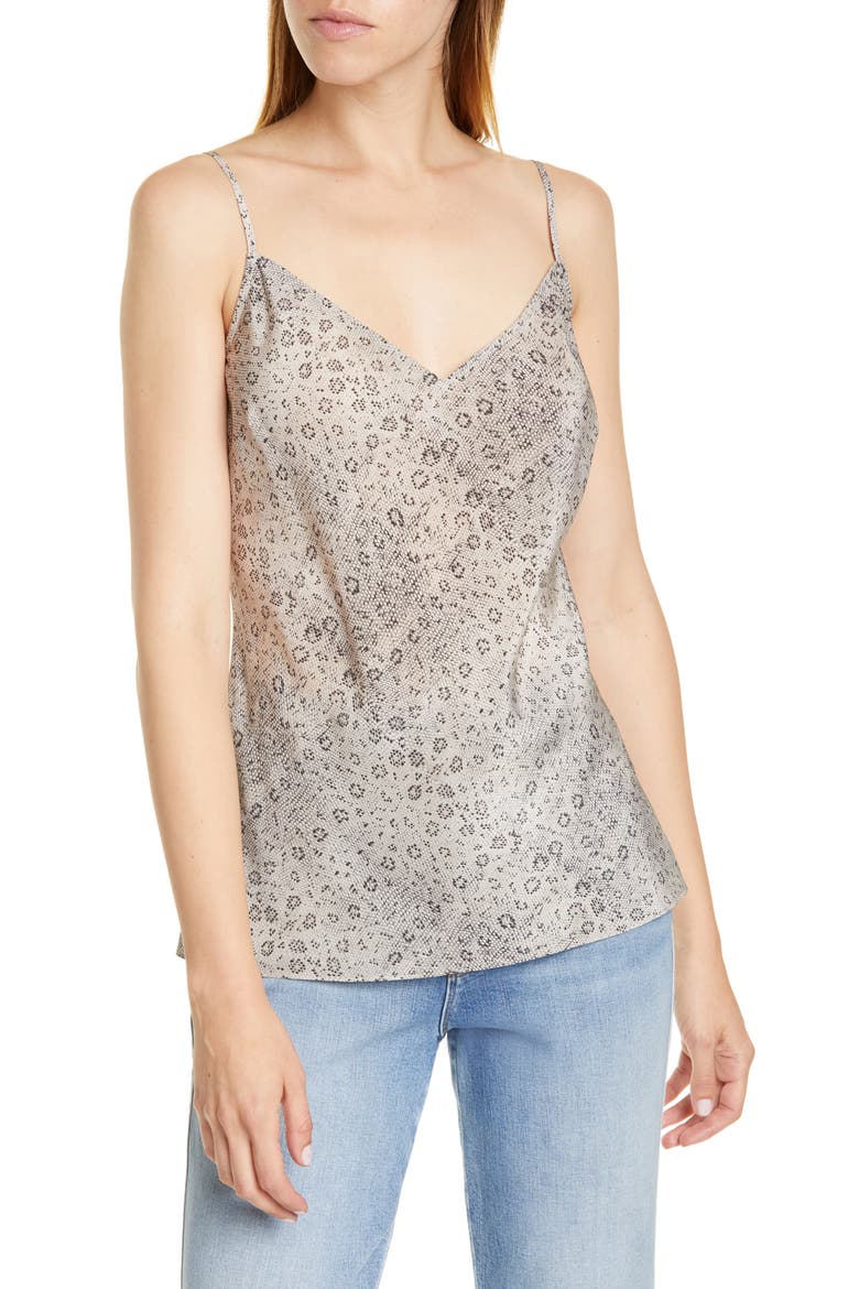 Snake Print Silk Camisole (Nordstrom Exclusive), Main, color, VANILLA MULTI