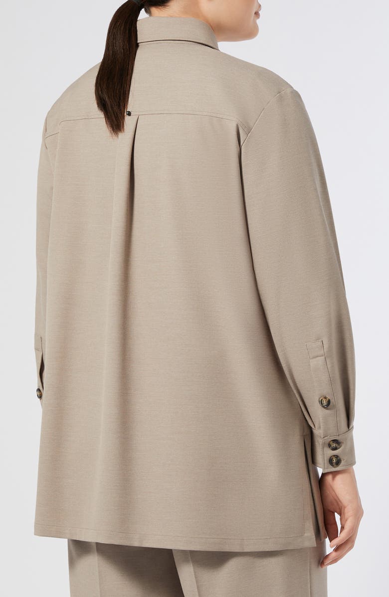 Marina Rinaldi Yanina Twill Shirt Jacket, Alternate, color, Turtledove