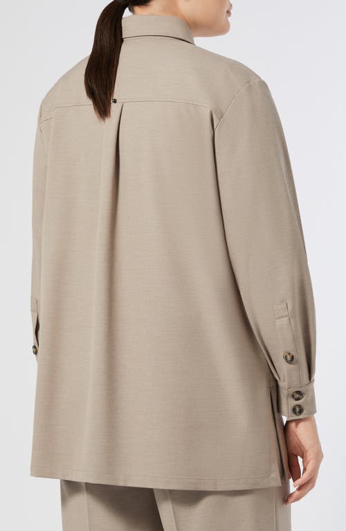 Marina Rinaldi Yanina Twill Shirt Jacket In Gray