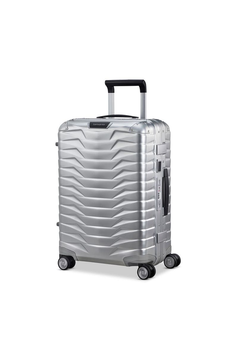 Proxis Aluminum Global Hardside 20" Carry On Spinner Luggage, Main, color, Aluminum