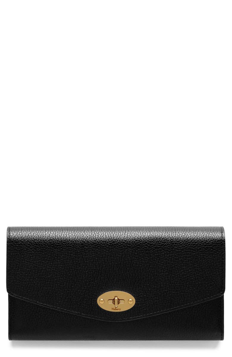 Mulberry Darley Leather Continental Wallet, Main, color, Black