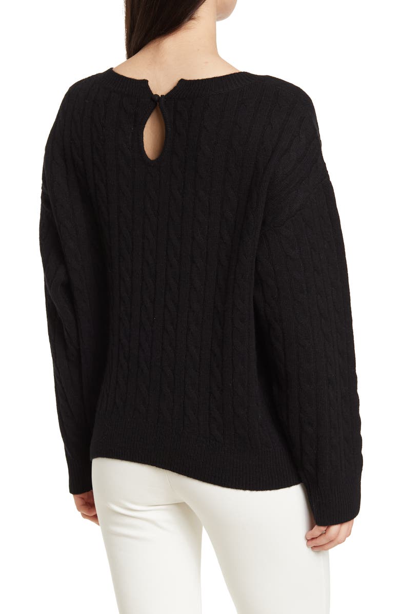 RtA Halket Cable Knit Wool & Cashmere Sweater, Alternate, color,
