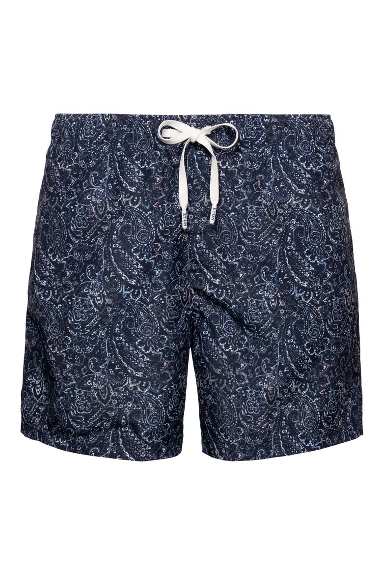 Bandana Print Swim Trunks, Main, color, BLUE