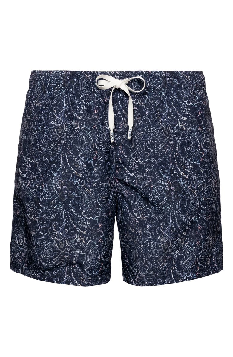 Eton Bandana Print Swim Trunks, Main, color, Blue