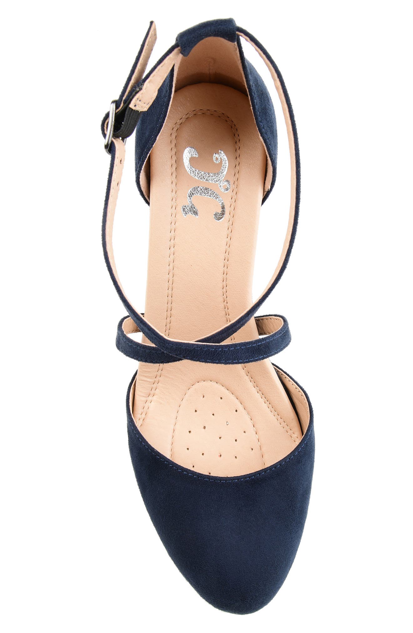 Journee Collection Foster Block Heel Pump - Wide Width, Alternate, color, Navy