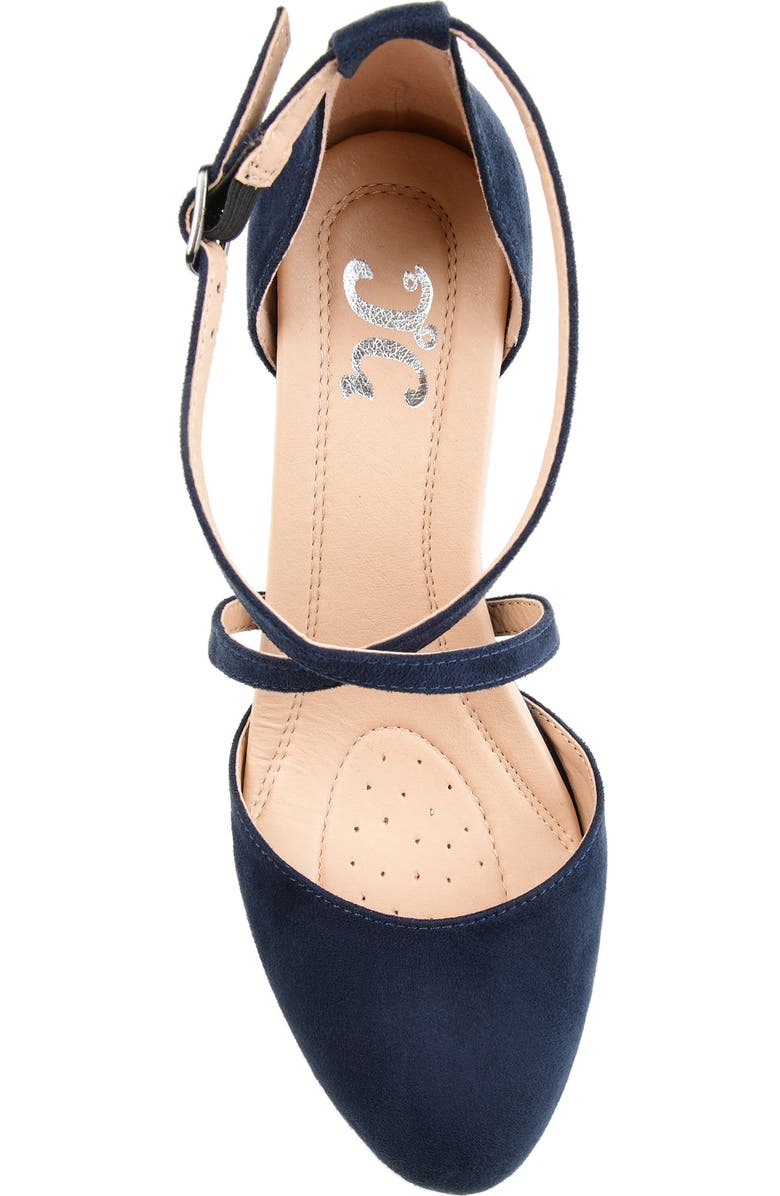 Journee Collection Foster Block Heel Pump - Wide Width, Alternate, color, Navy