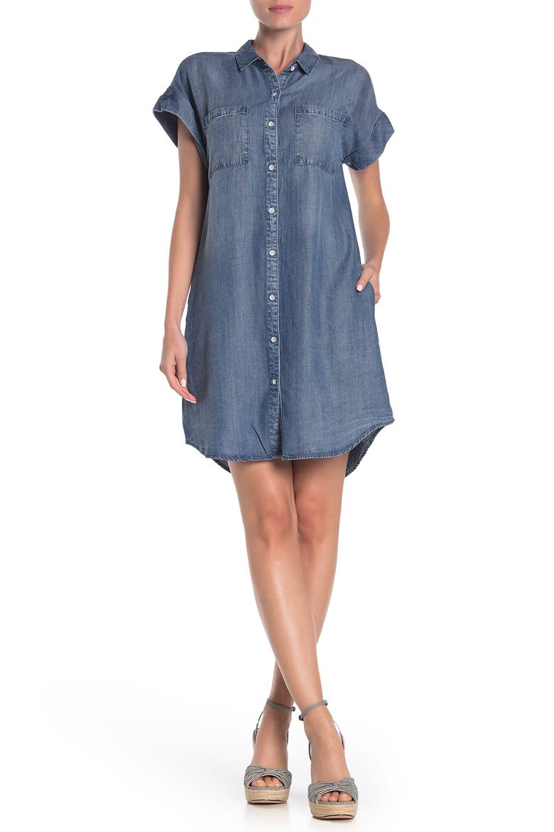 Marcie Button Up Shirt Dress, Main, color, MALIBU