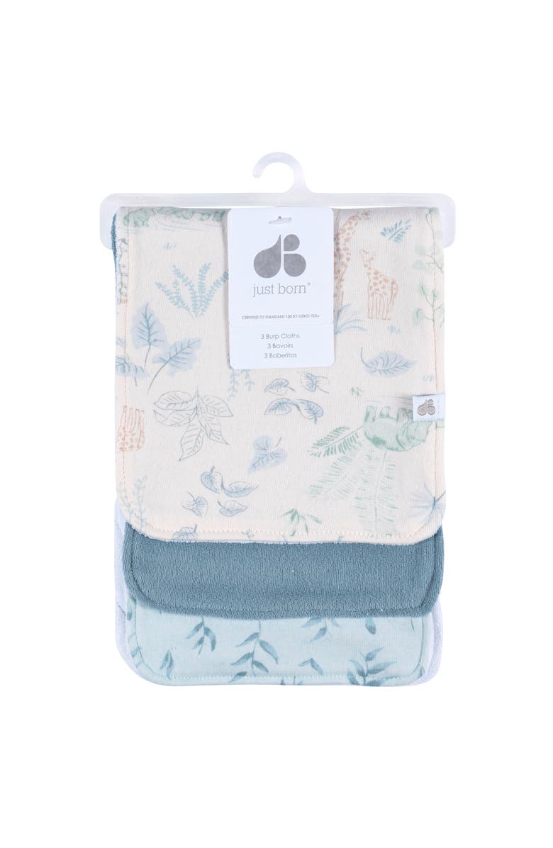 Just Born Tan Burp Cloths Set, One Size, Alternate, color, Soft Blue Tones