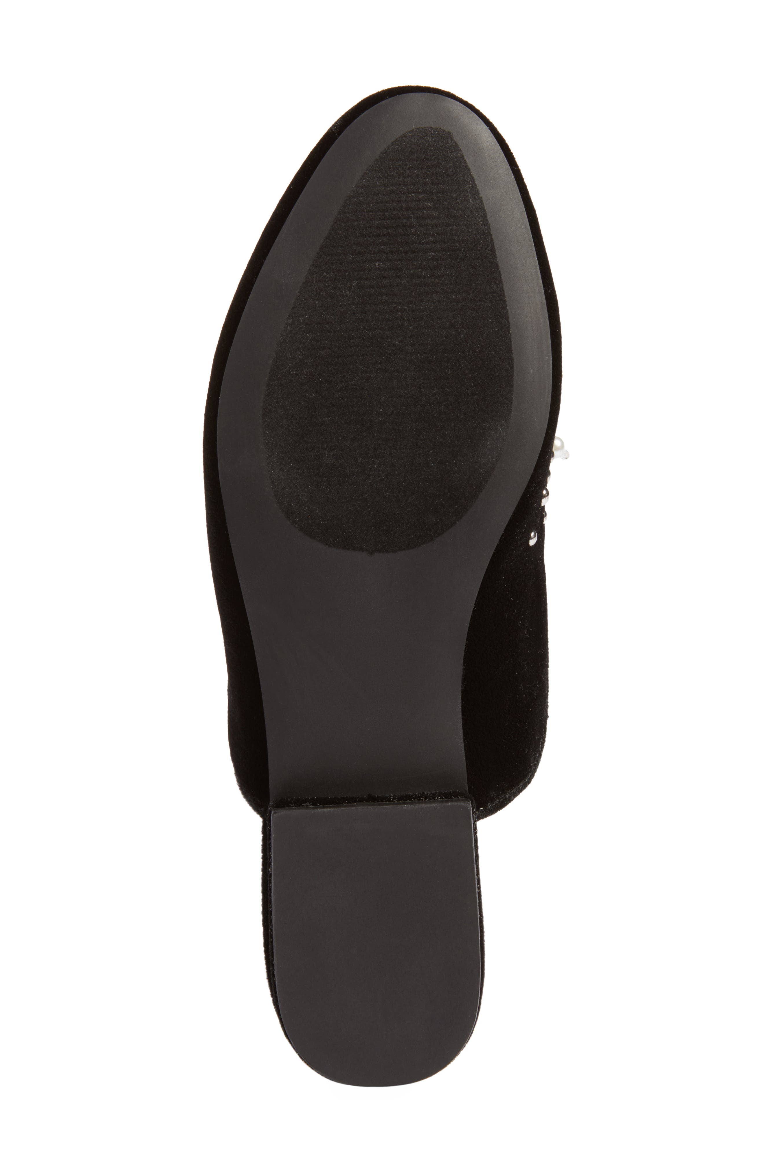 Imitation Pearl Embellished Mule, Alternate, color, BLACK FABRIC