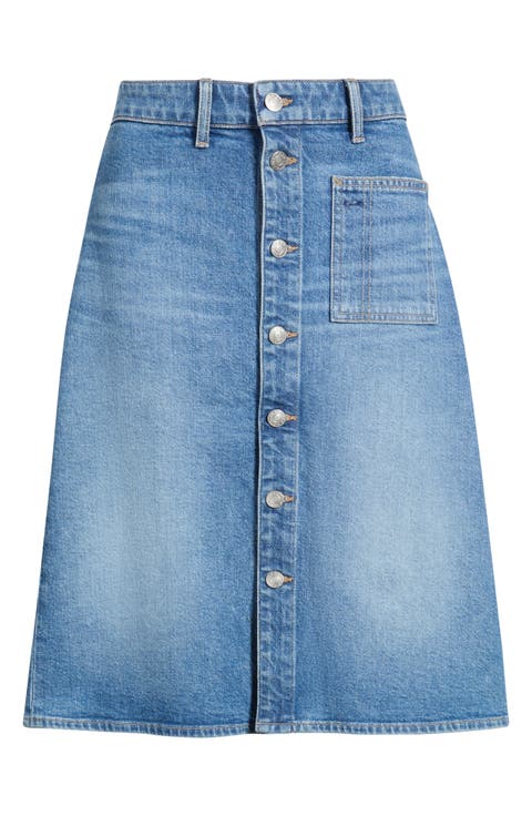 Shannon Button Front Denim Skirt