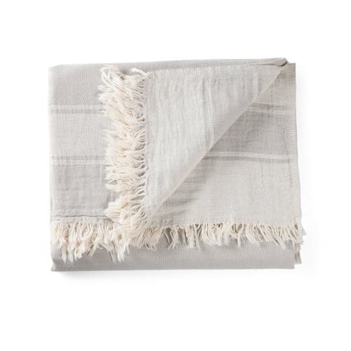 Olive And Linen Olive & Linen Summer Double Sided Throw In Neutral