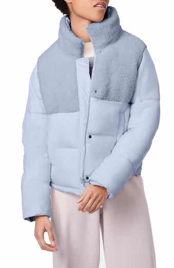 Bernardo High Pile Fleece Contrast Short Puffer Jacket