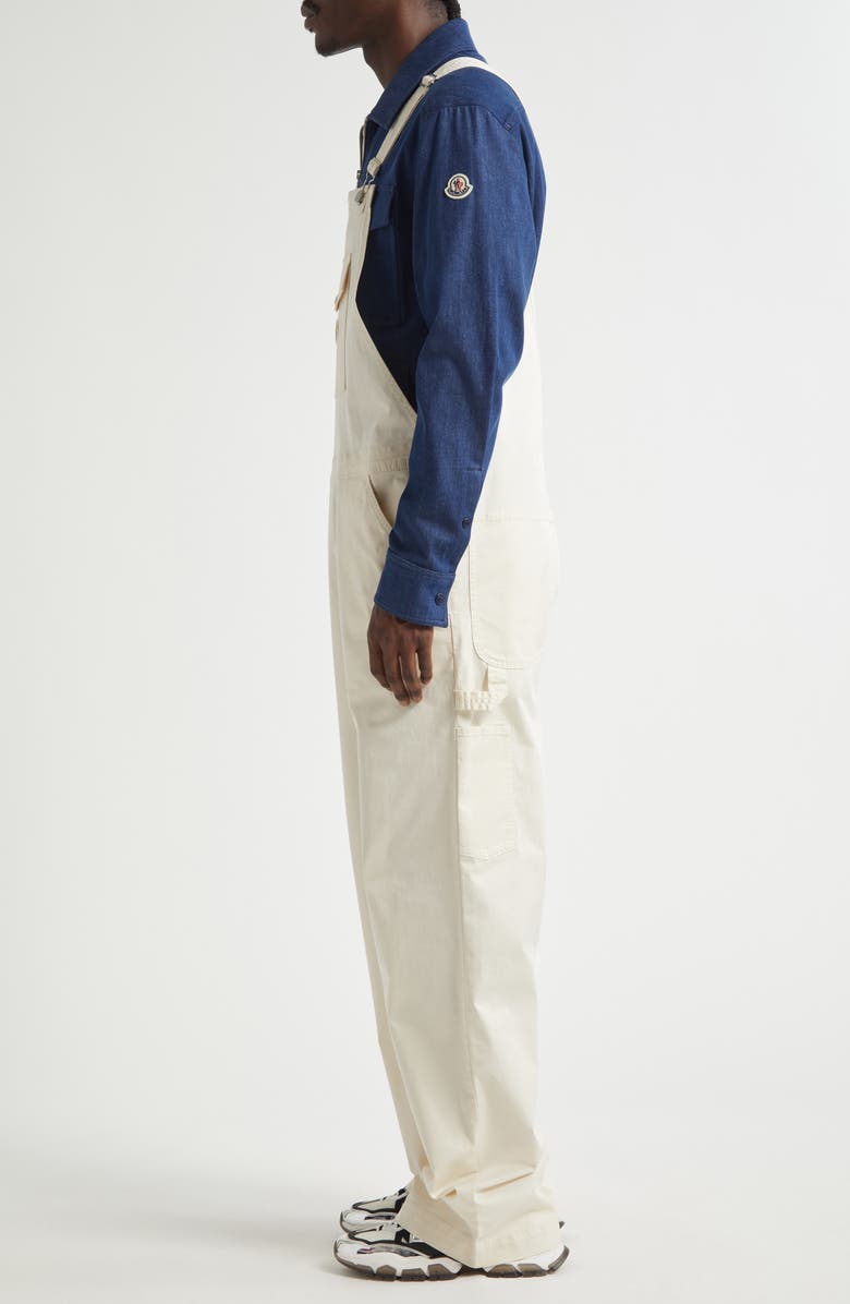 Moncler Stretch Denim Carpenter Overalls, Alternate, color, 