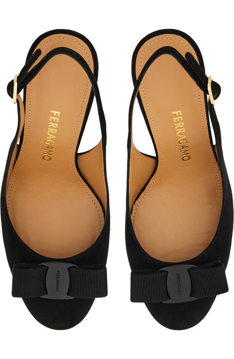 FERRAGAMO Vara Bow Slingback Stiletto Pump, Alternate, color, Nero