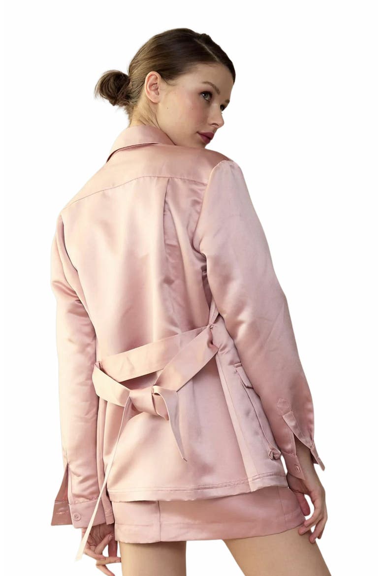 Satin Safari Jacket, Alternate, color, Pink