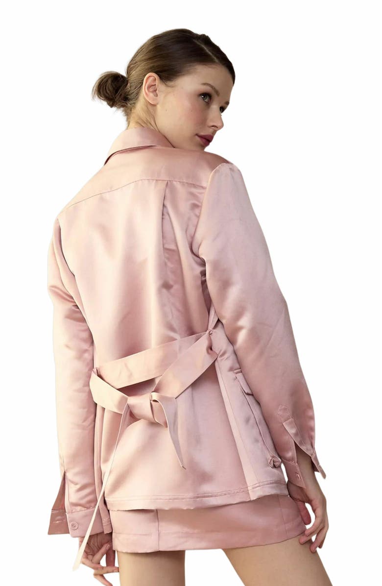 Cynthia Rowley Satin Safari Jacket, Alternate, color, 