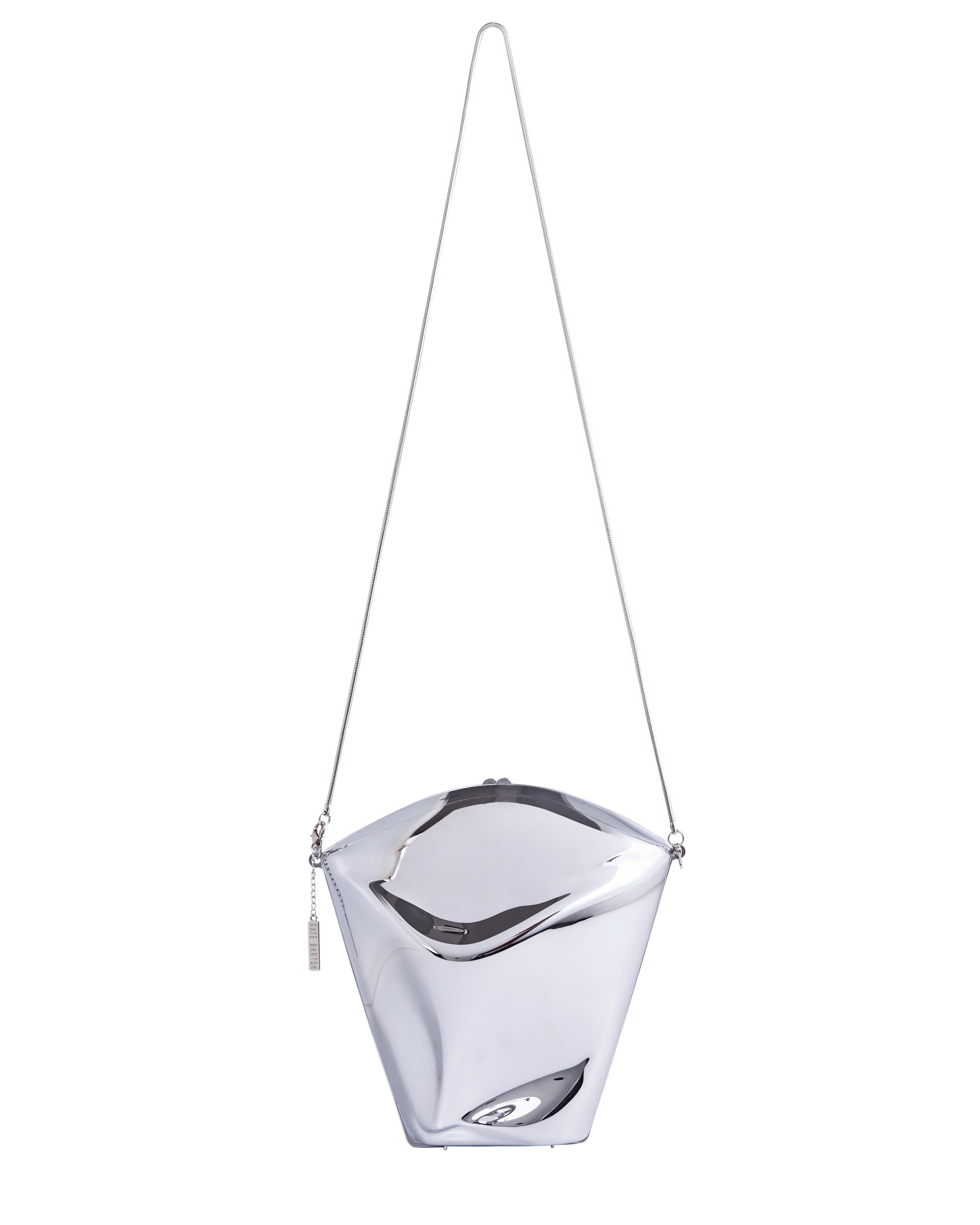KATE BARTON Mirror Molded Bag, Alternate, color, Silver