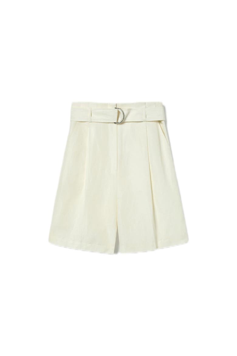 Women's Chic Silk-Linen Blend Bermuda Shorts, Main, color, White