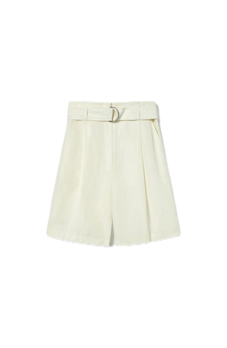 Lilysilk Women's Chic Silk-Linen Blend Bermuda Shorts, Main, color, White