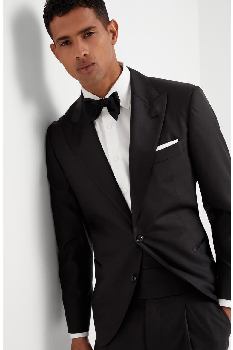 Tuxedo with peak lapel, Alternate, color, Black