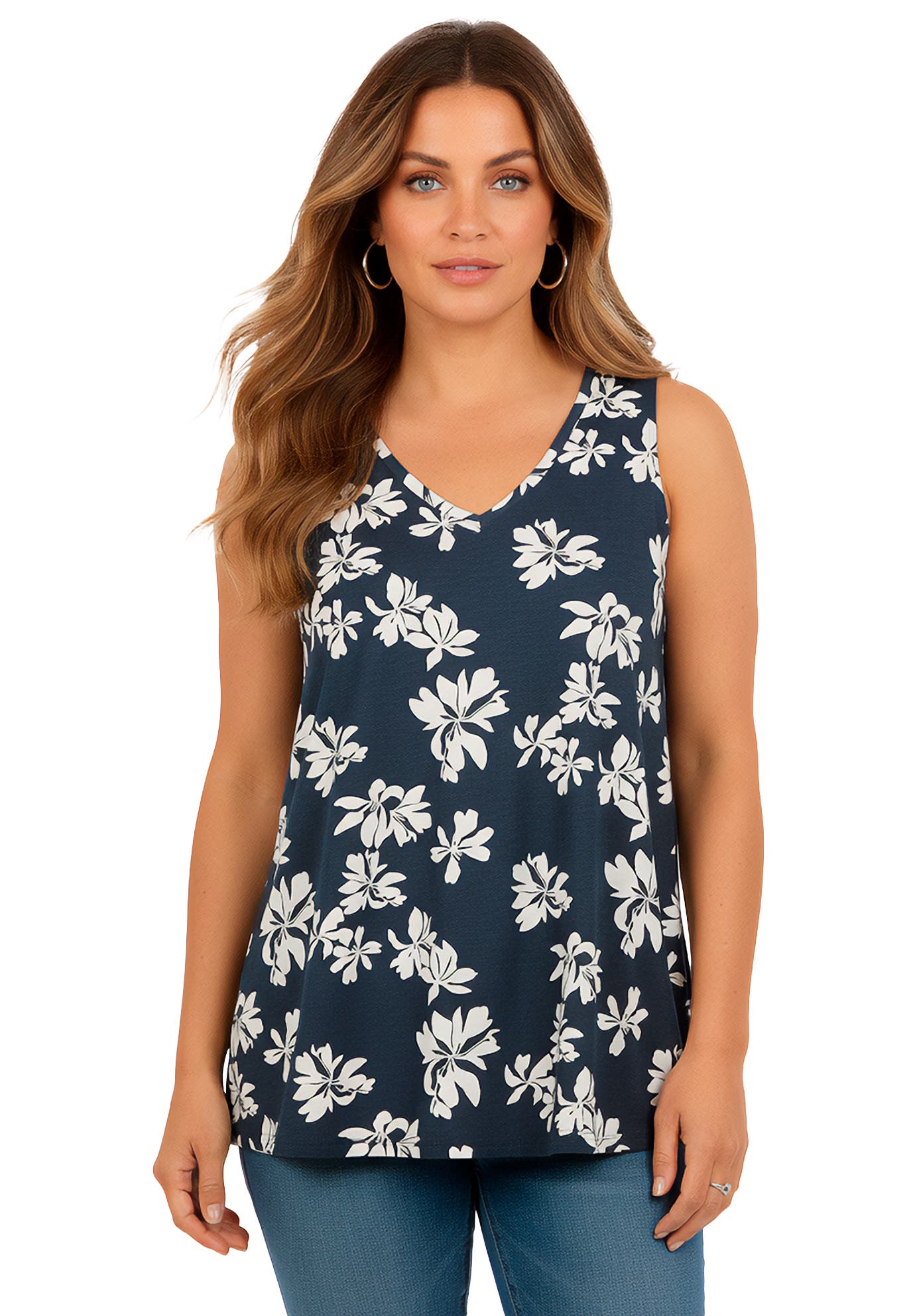 NAVY TOSSED BLOSSOMS
