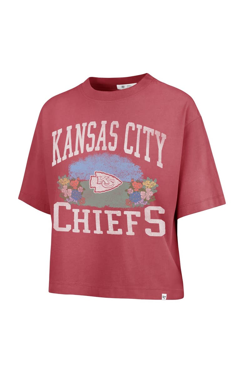 '47 Women's '47  Light Red Kansas City Chiefs Florentina Montauk Cropped T-Shirt, Alternate, color, 