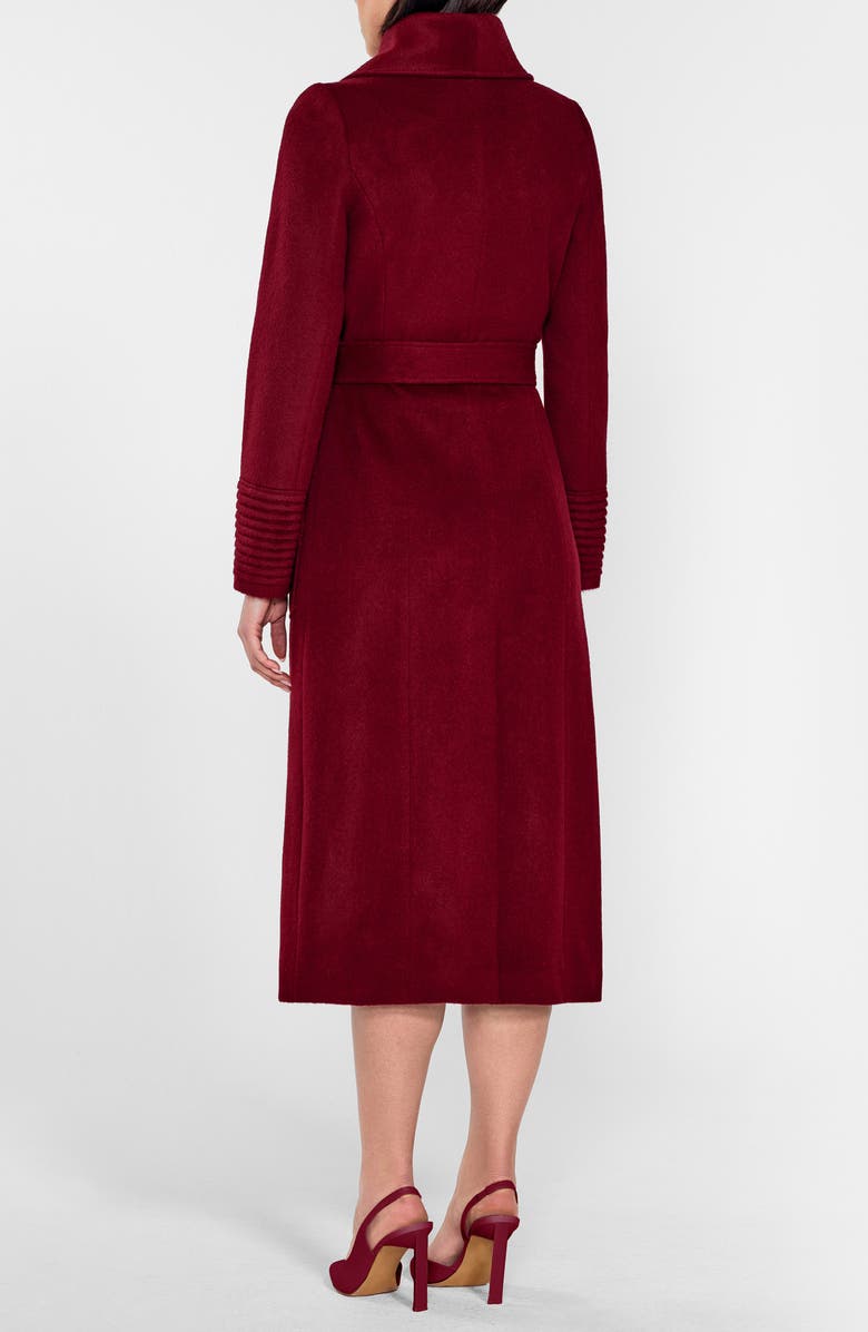 SENTALER Shawl Collar Alpaca & Wool Longline Coat, Alternate, color, Garnet Red