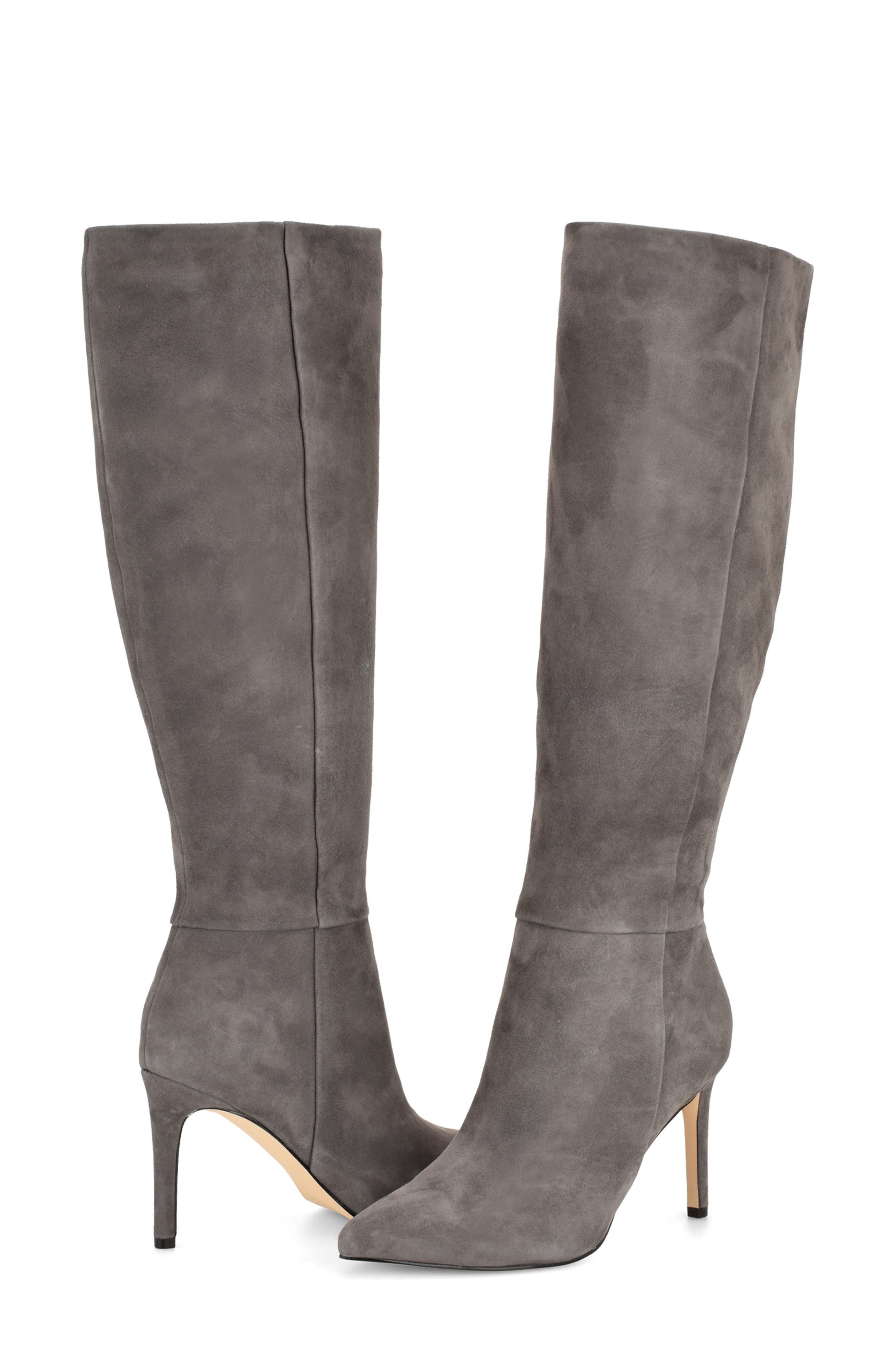 Richy Pointed Toe Knee High Boot, Alternate, color, GREY